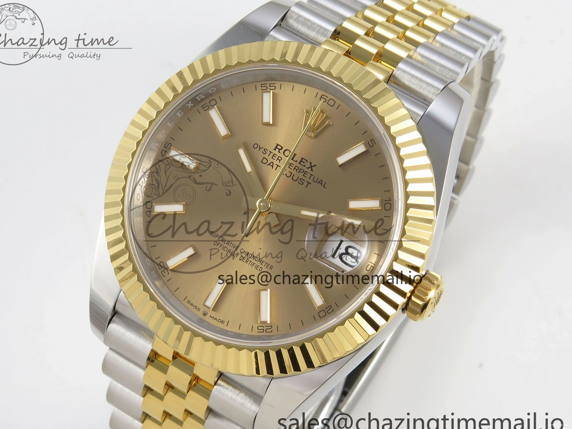 0224 DateJust 41 126333 SS YG ARF 1:1 Best Edition YG Stick Dial on Jubilee Bracelet SH3235 (Weighted) Effortless 216